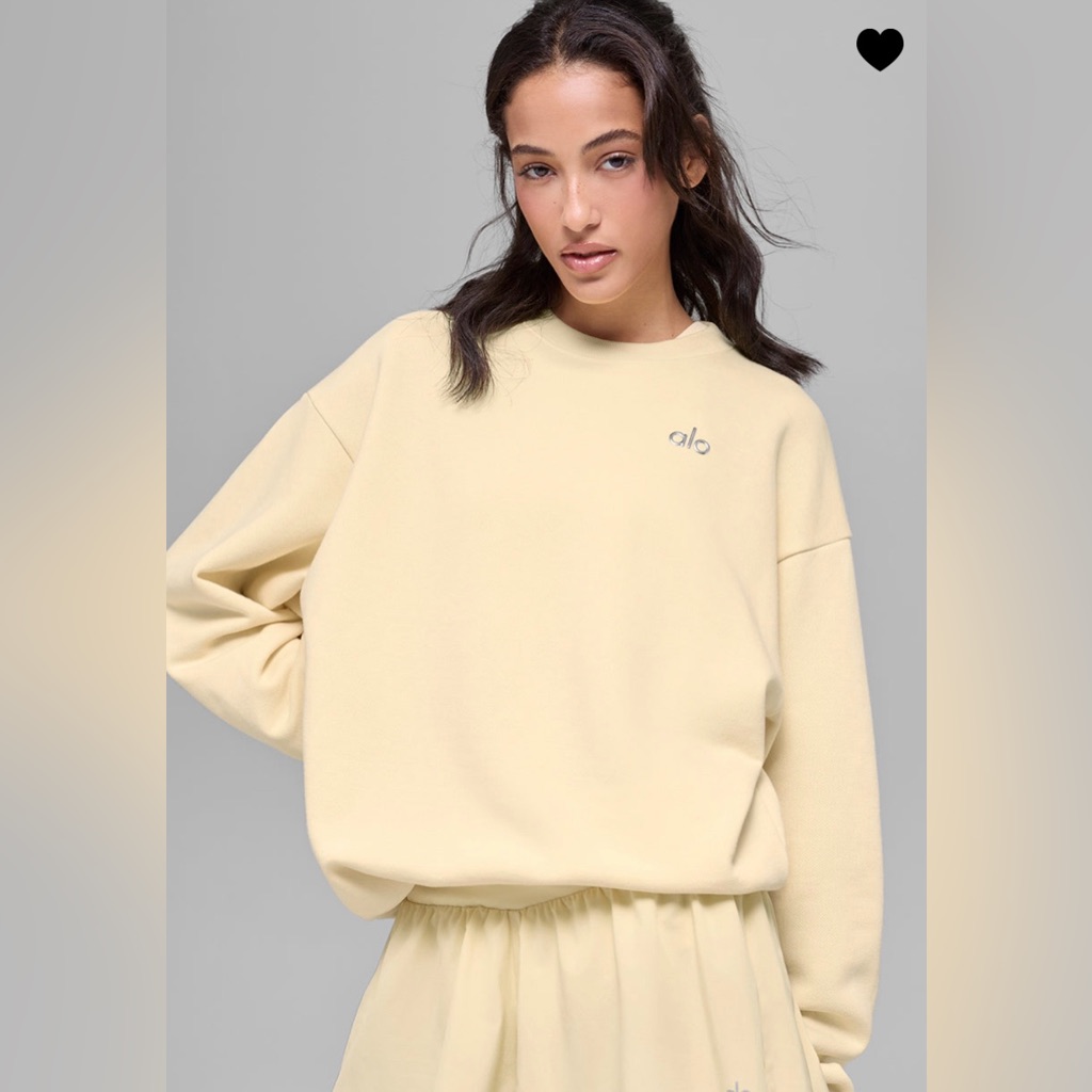 Alo Yoga Nwt Accolade Crew Neck Pullover Candlelight Yellow Size L